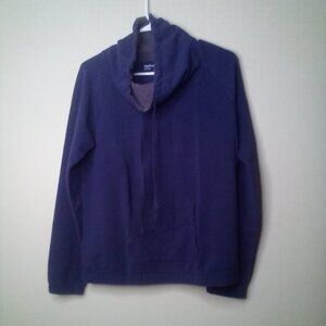 Gap Body Pullover Shirt S Women Cowl Neck Long Sleeve Pocket Active Blue
